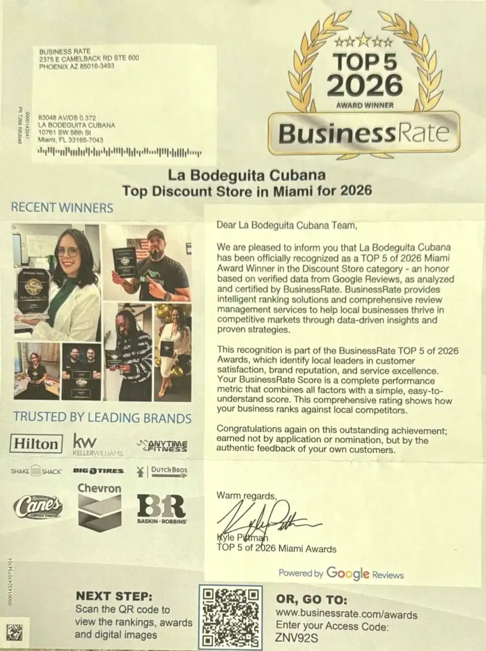 Certificado TOP 5 2026 BusinessRate